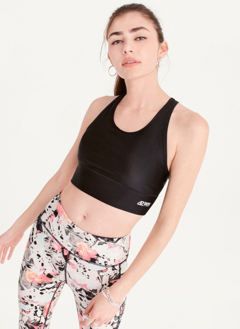 Women's Dkny Scoop Neck Sports Bra Black | W0808899