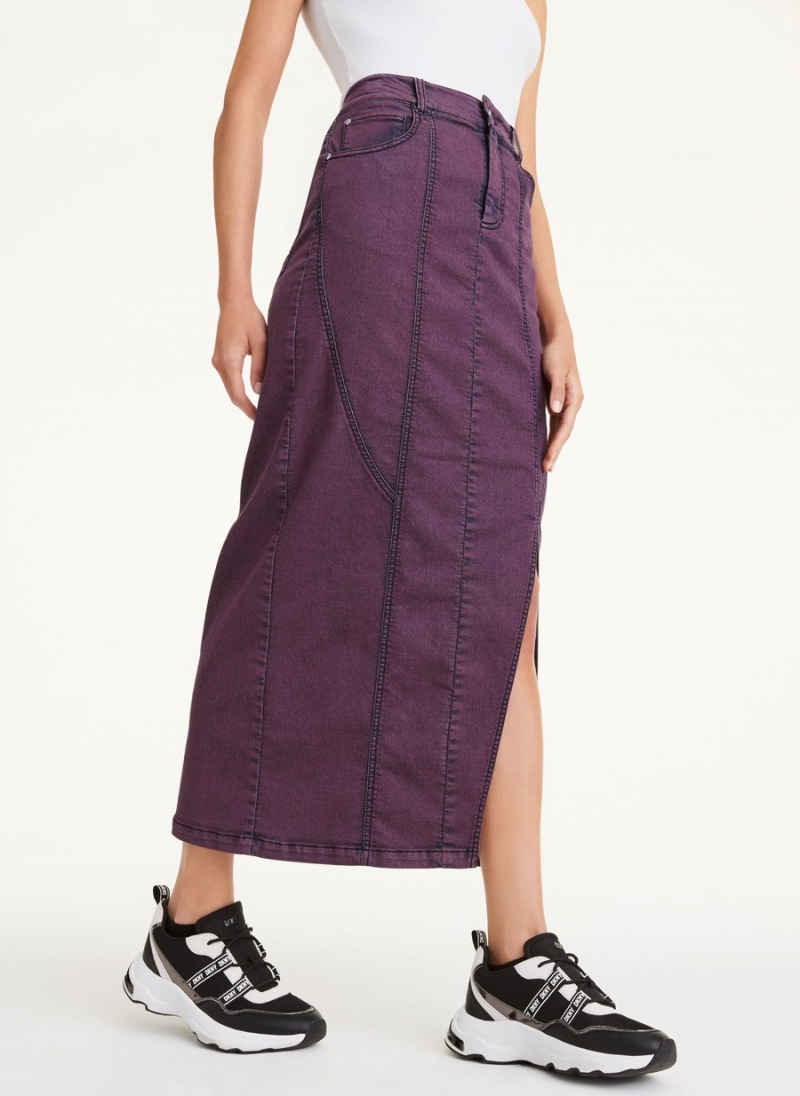 Women's Dkny Seamed Skirts Purple | C6697480