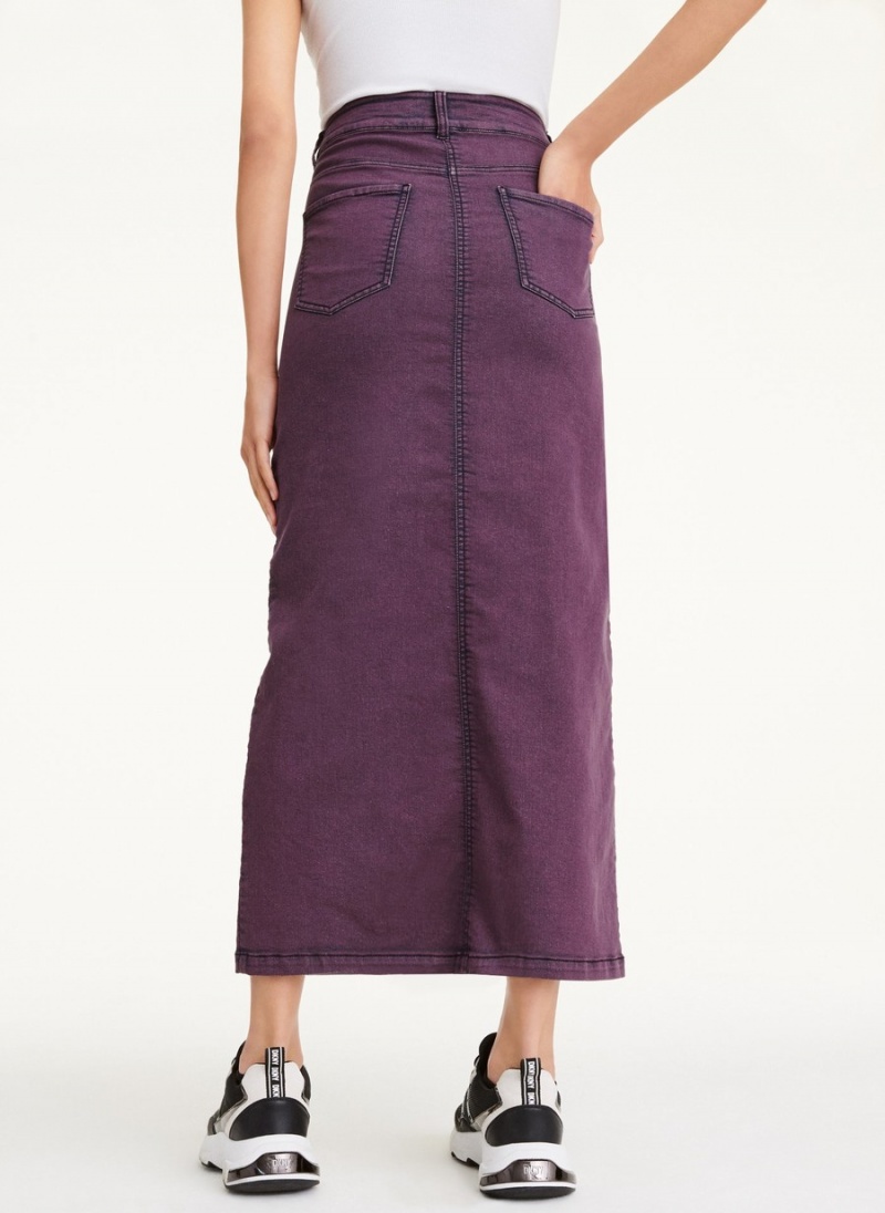 Women's Dkny Seamed Skirts Purple | C6697480