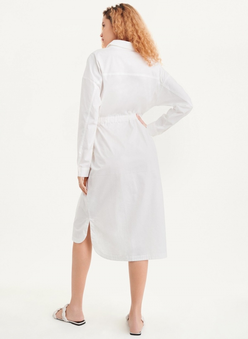 Women's Dkny Shirt with Elastic Waist Dress White | G0168296
