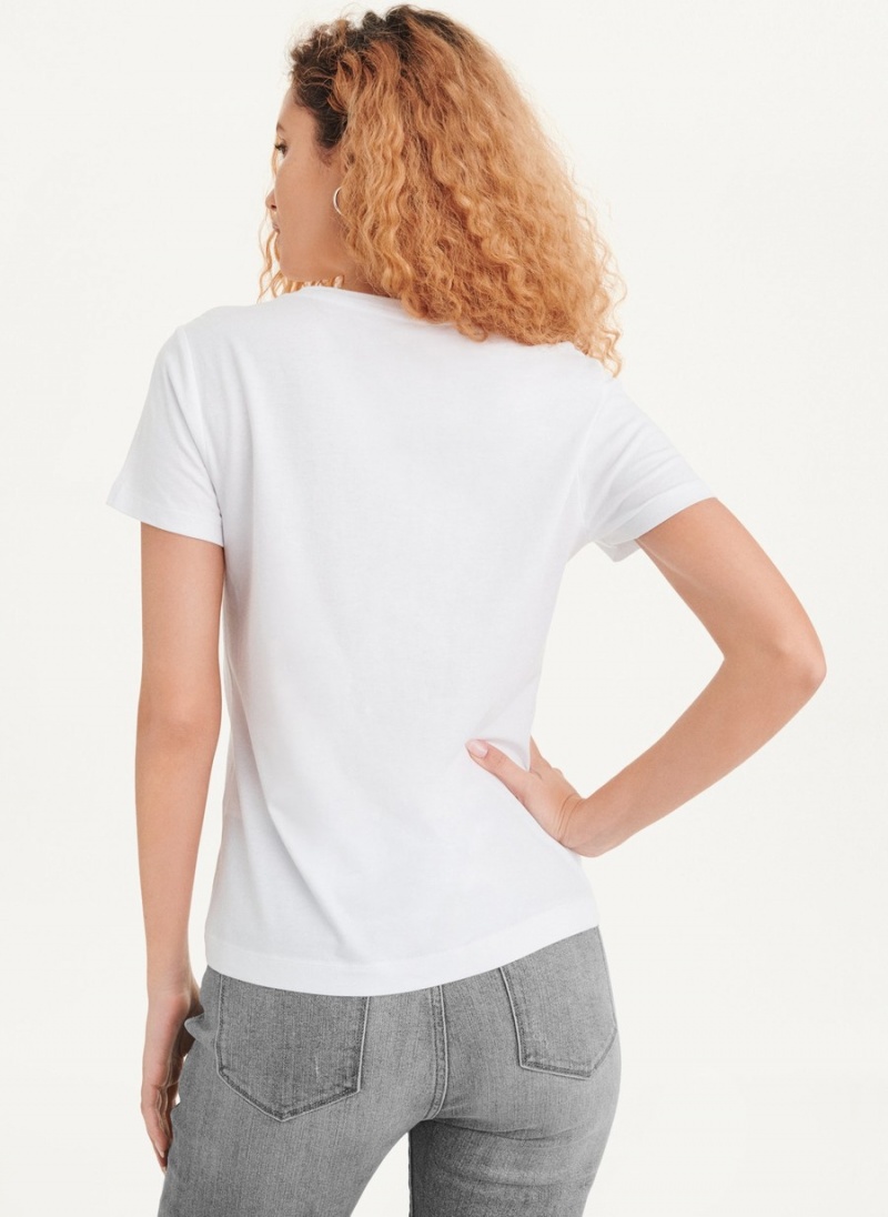 Women's Dkny Short Sleeve City Logo T Shirts White | H6170833