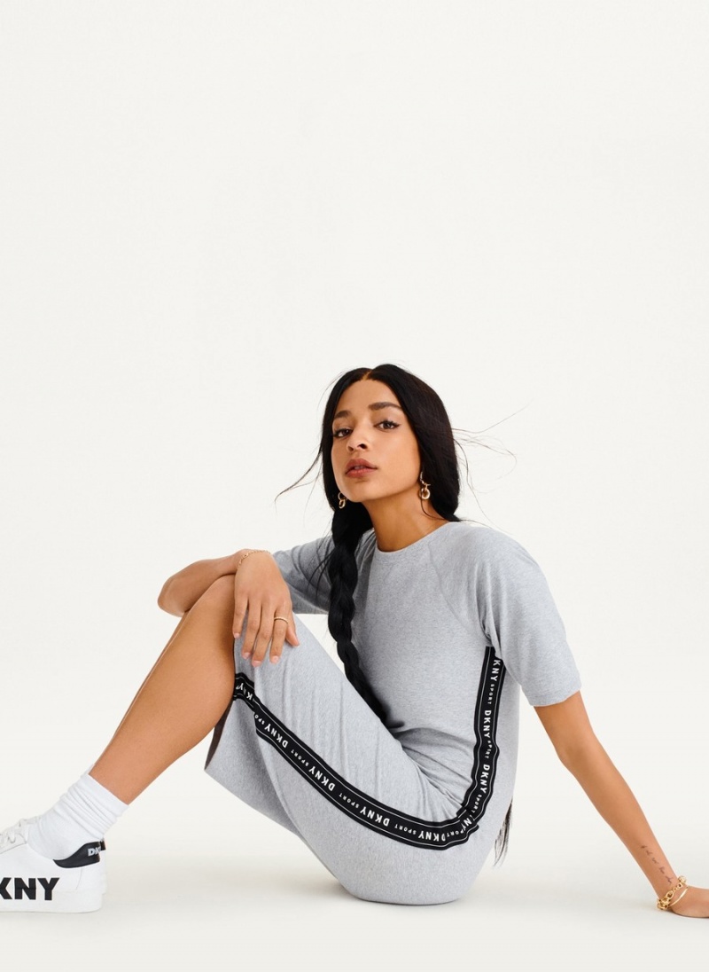 Women's Dkny Side Logo Taping Dress Black | T3288282