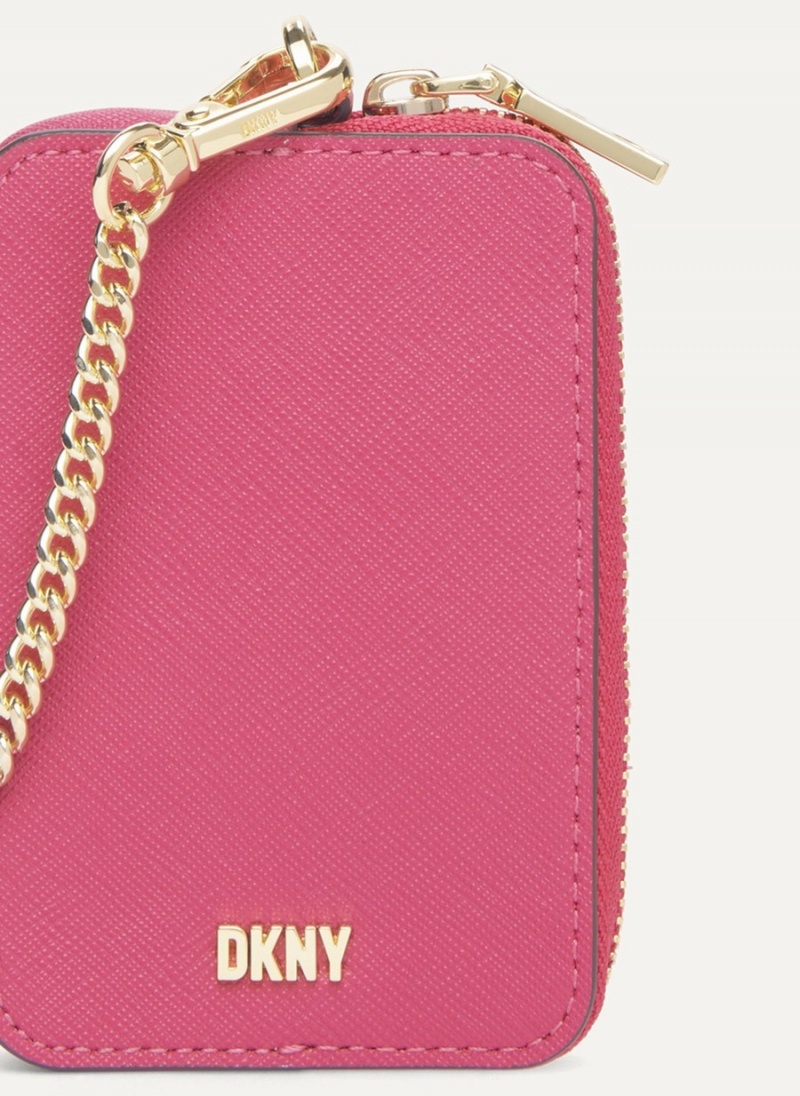 Women's Dkny Sidney Card Pouches Pink | U8670893