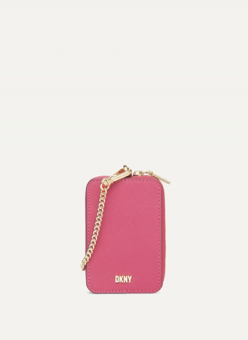 Women\'s Dkny Sidney Card Pouches Pink | U8670893