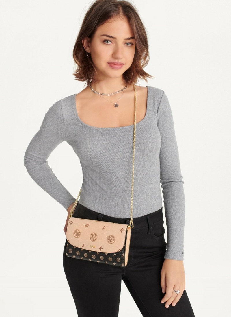 Women's Dkny Sidney On A Chain Crossbody Bags Beige | B5904060
