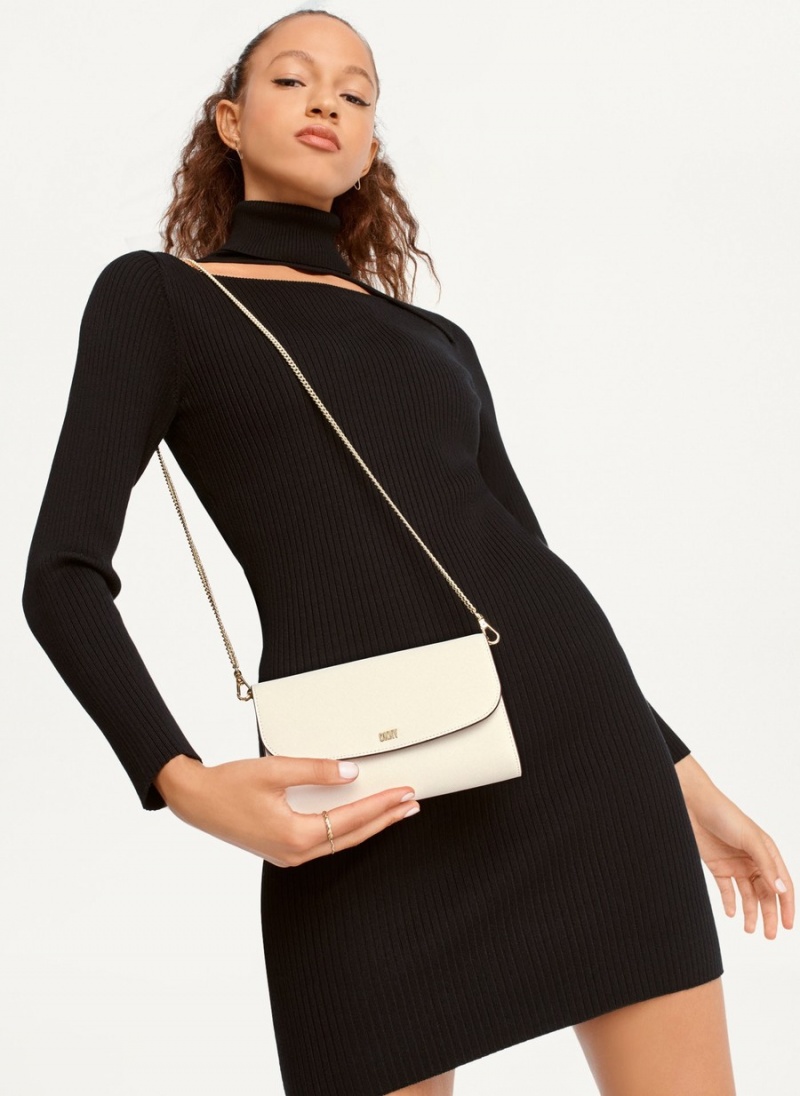 Women's Dkny Sidney On A Chain Crossbody Bags White | U2123884
