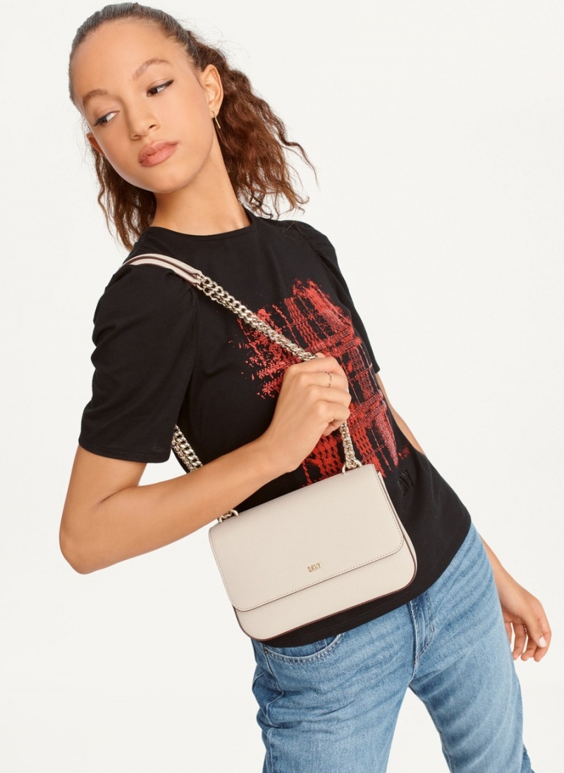 Women's Dkny Sina Flap Shoulder Bags Beige | J7075334