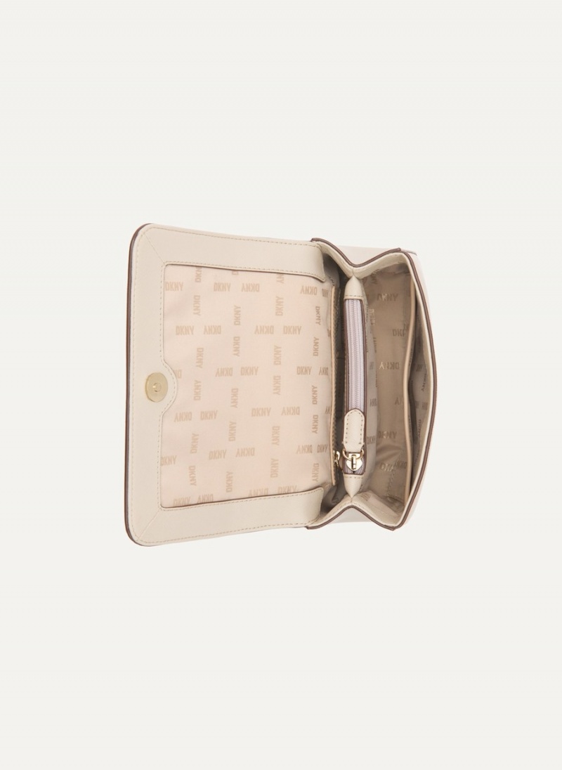 Women's Dkny Sina Flap Shoulder Bags Beige | J7075334