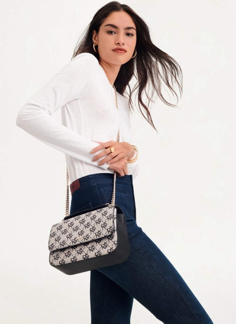 Women's Dkny Sina Shoulder Flap Crossbody Bags Grey | Y2948856