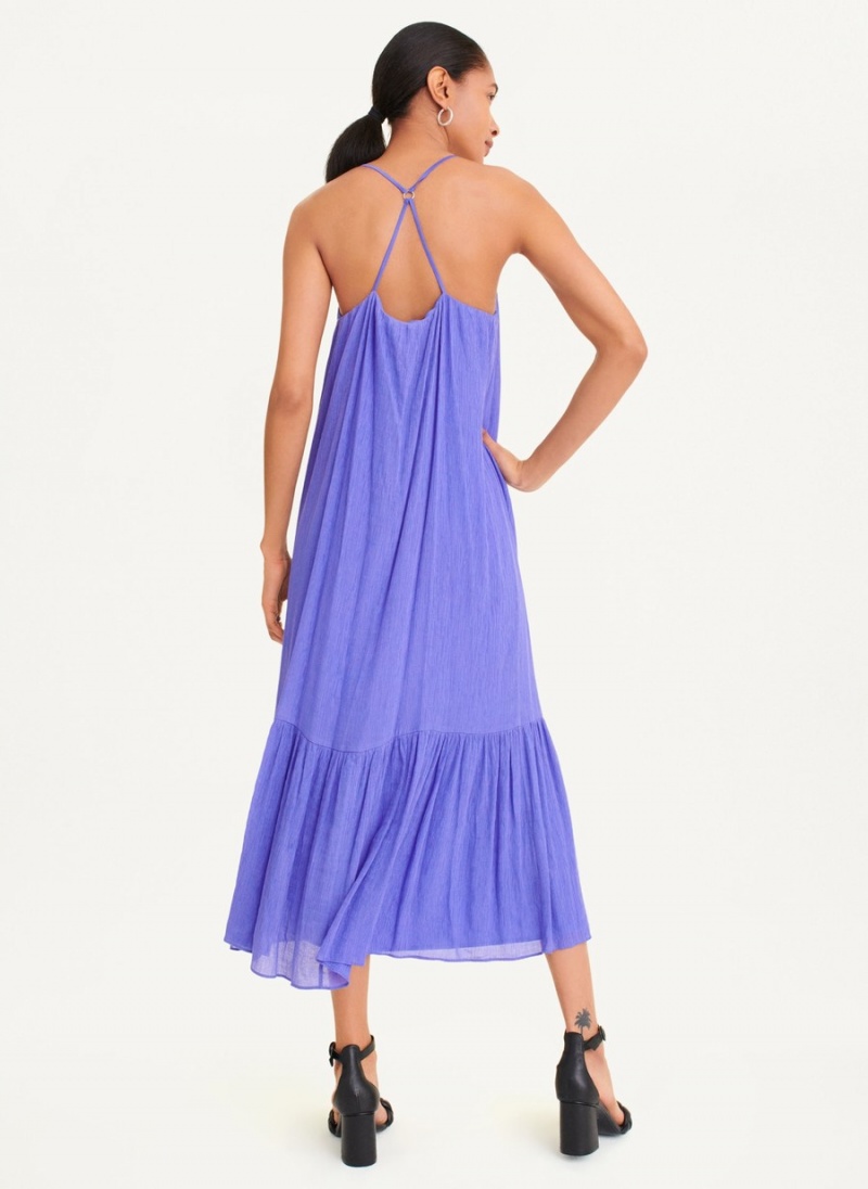Women's Dkny Sleeveless Crinkly Rayon Dress Lavender | L1325956