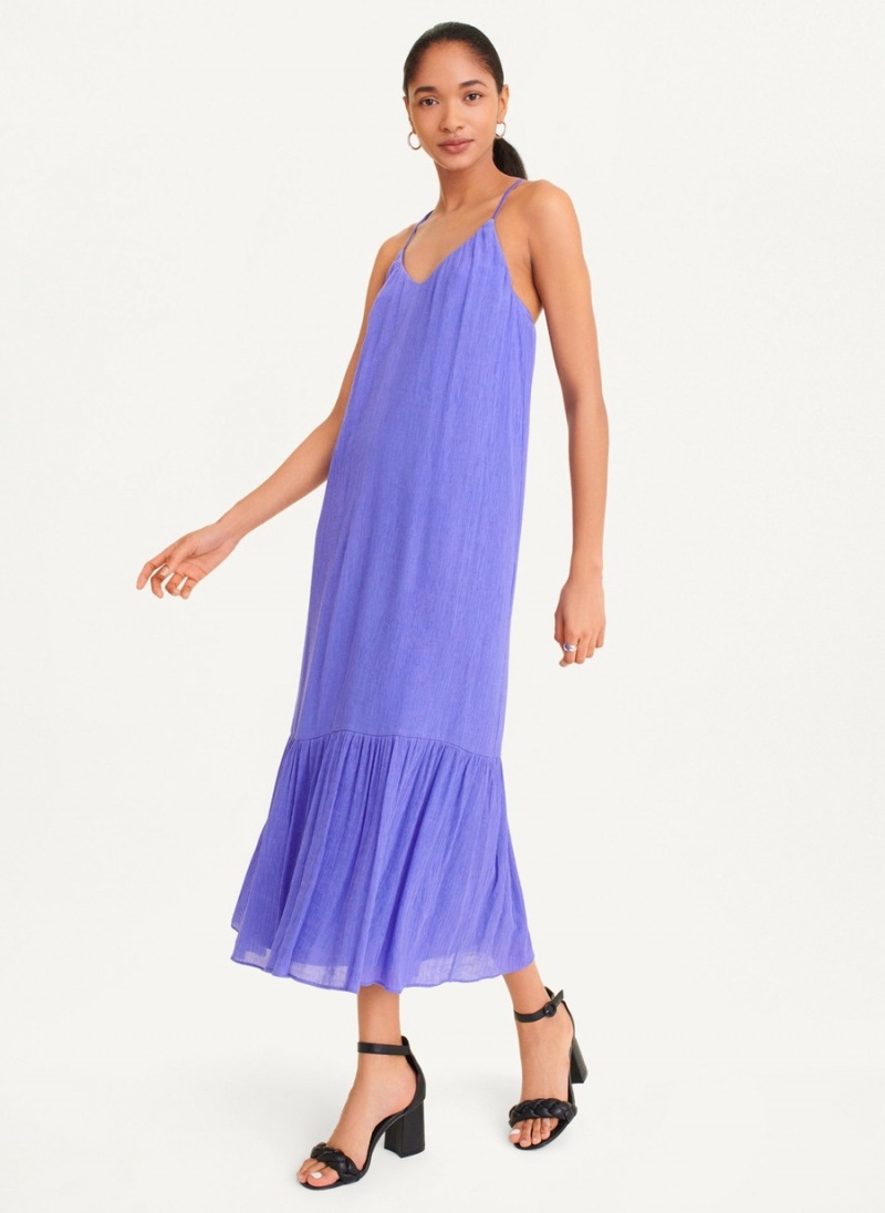 Women's Dkny Sleeveless Crinkly Rayon Dress Lavender | L1325956