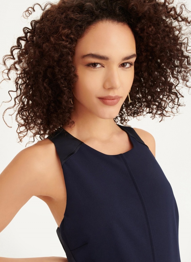 Women's Dkny Sleeveless Mermaid Cross Back Dress Navy | F6941164