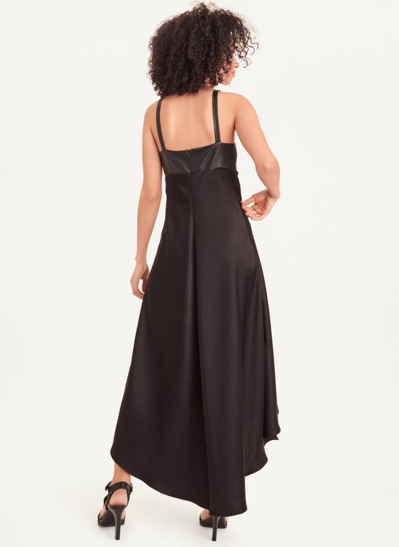 Women's Dkny Sleeveless Mix Media Dress Black | R6607928
