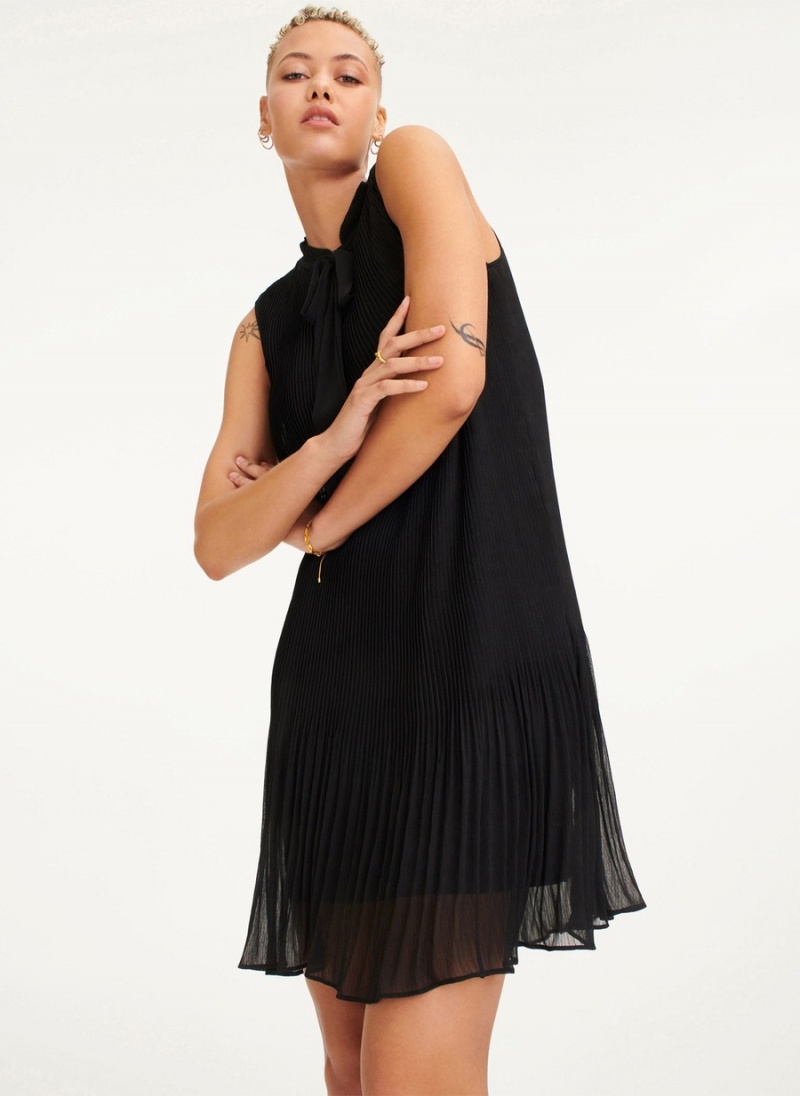 Women's Dkny Sleeveless Pleated Dress Black | Q6579590