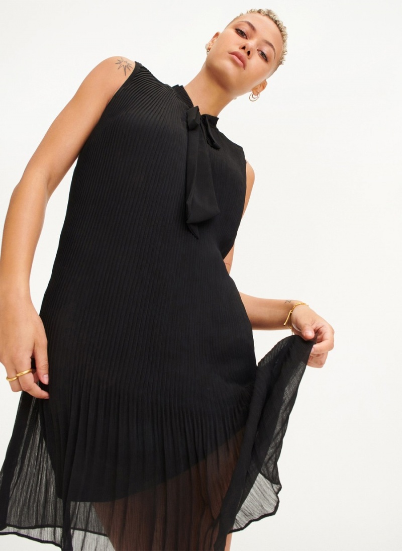 Women's Dkny Sleeveless Pleated Dress Black | Q6579590