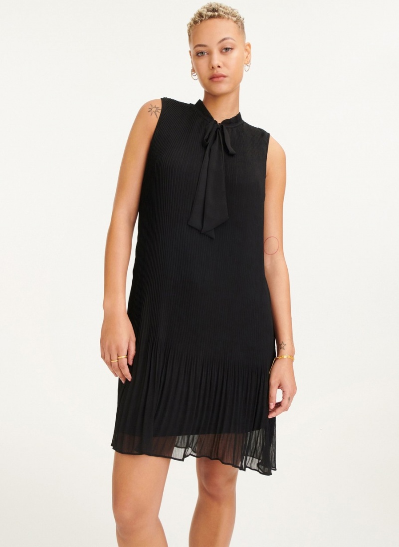 Women\'s Dkny Sleeveless Pleated Dress Black | Q6579590