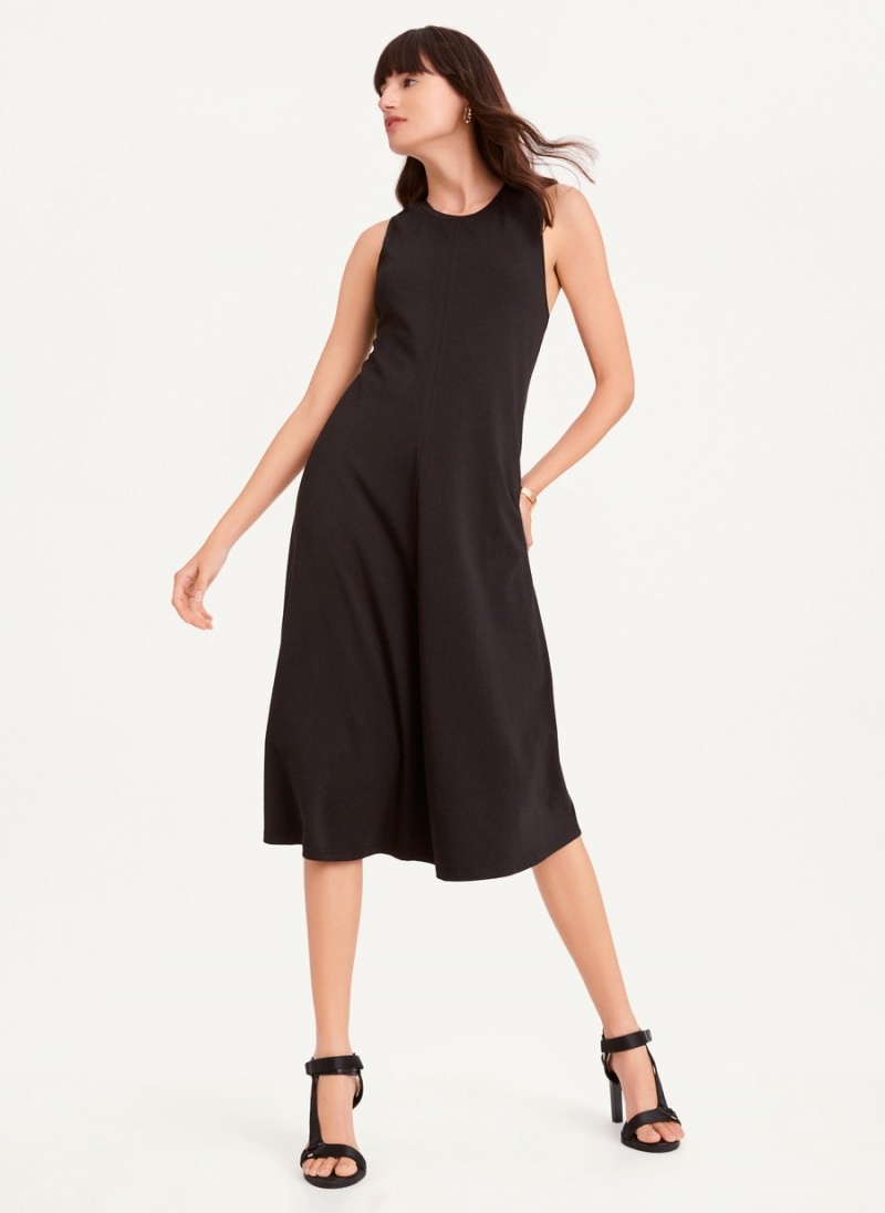 Women's Dkny Sleeveless Scoopneck Twist Racerback Dress Black | N3629287