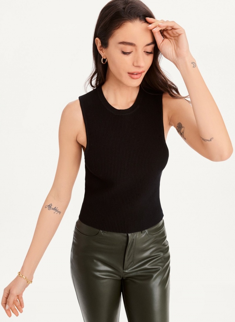 Women's Dkny Sleeveless V-Neck Drape Bodysuit Black | H1477691