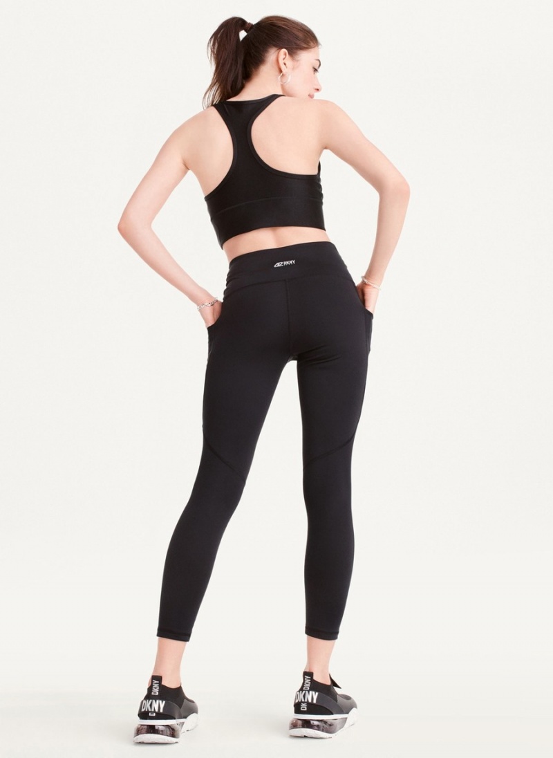 Women's Dkny Slim Shape Crossover Leggings Black | V8029872