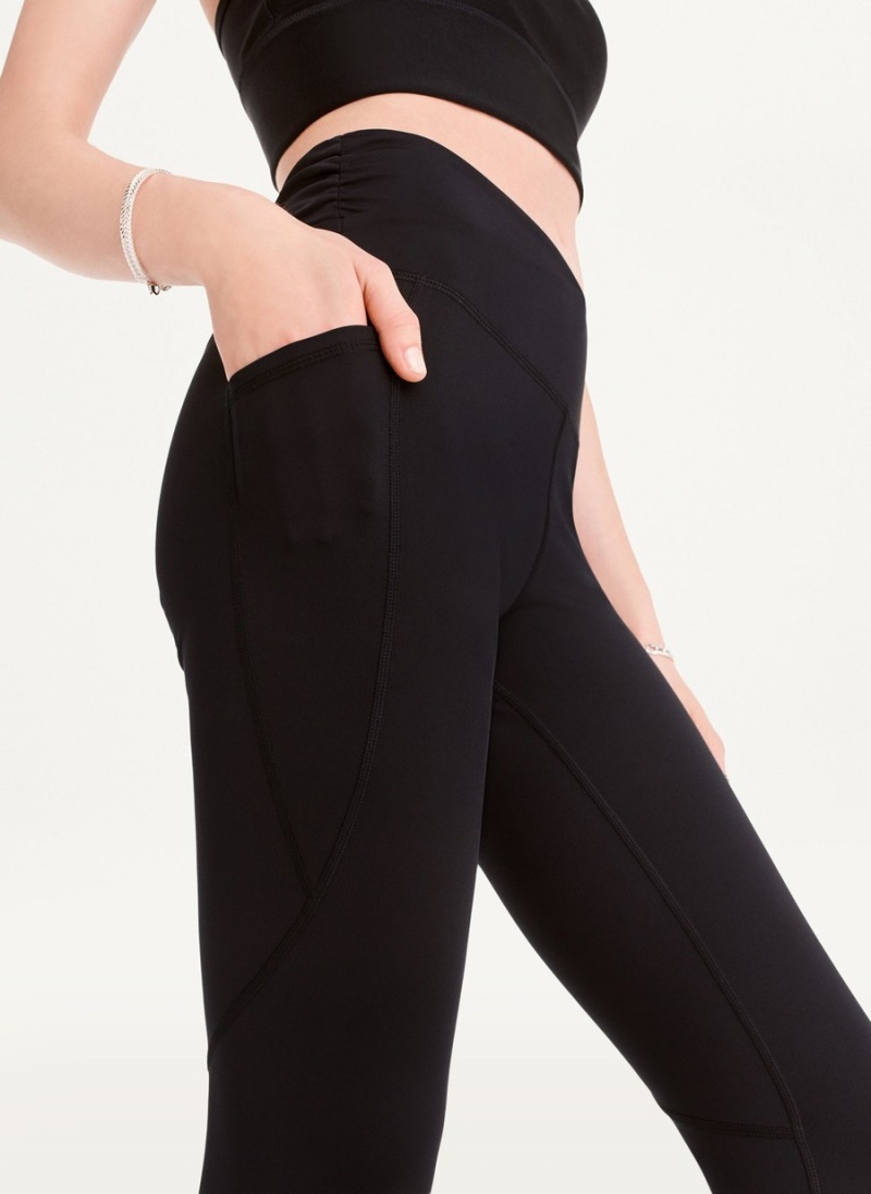 Women's Dkny Slim Shape Crossover Leggings Black | V8029872