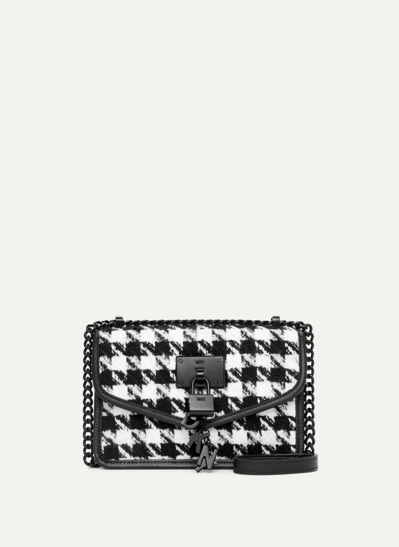 Women\'s Dkny Small Elissa Herringbone Crossbody Bags Black | E0755199