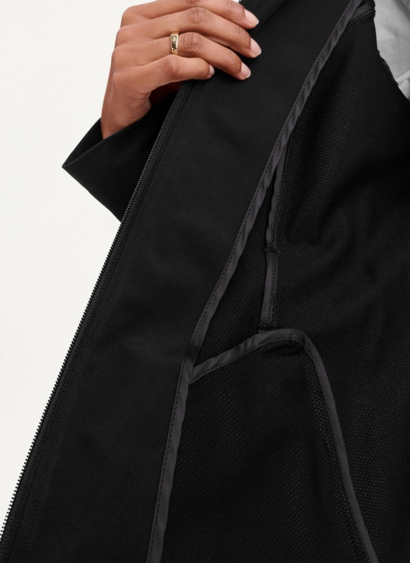 Women's Dkny Softshell Meshback With Belt Jackets Black | T0822672