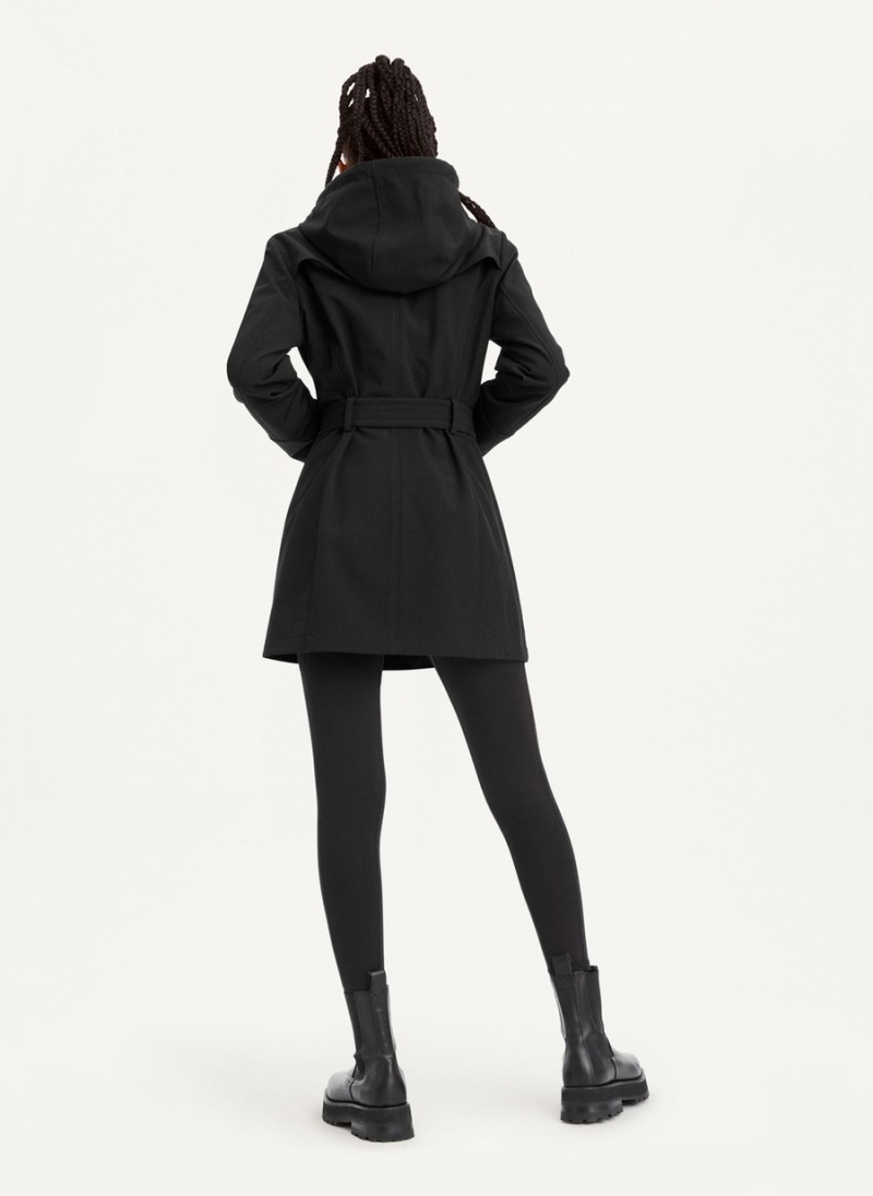 Women's Dkny Softshell Meshback With Belt Jackets Black | T0822672