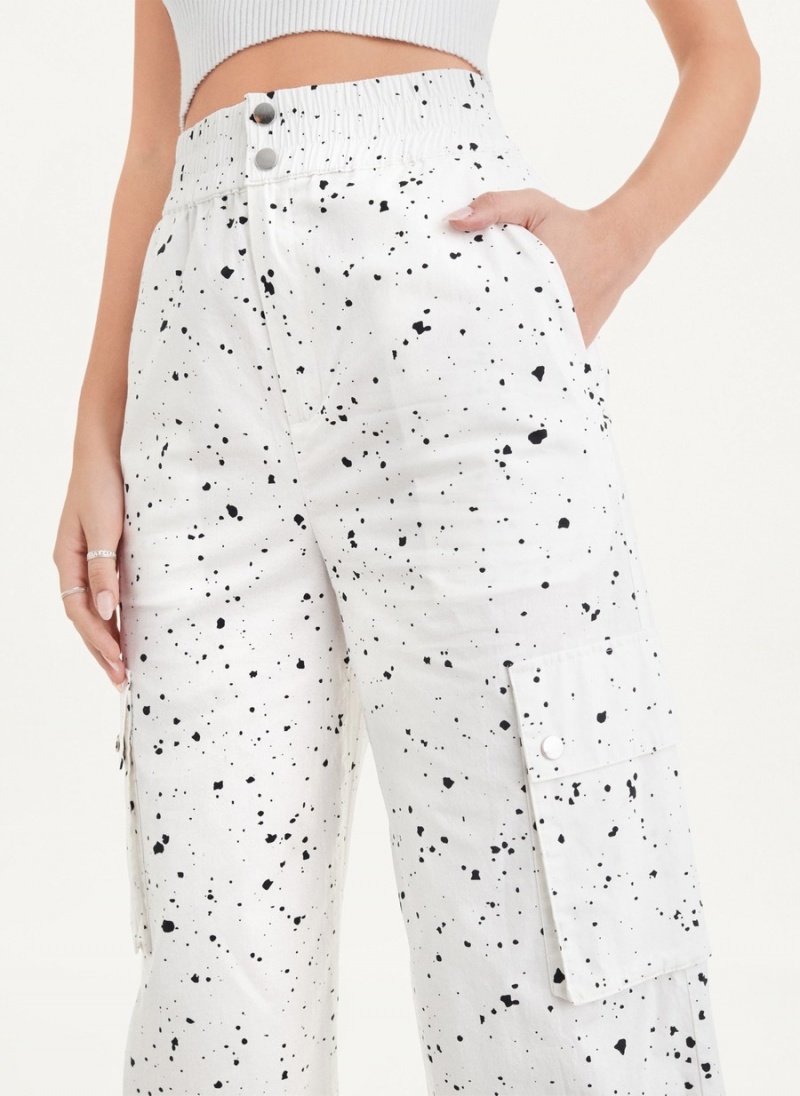 Women's Dkny Splatter Print Pants White | I2455031