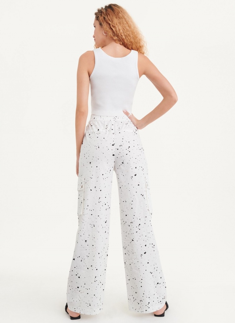Women's Dkny Splatter Print Pants White | I2455031