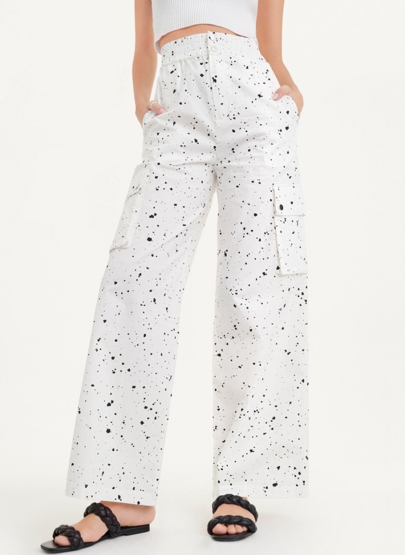 Women's Dkny Splatter Print Pants White | I2455031