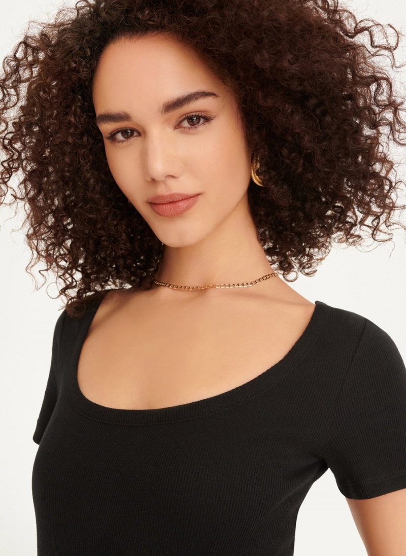 Women's Dkny Square Neck Bodysuit Black | I5343580