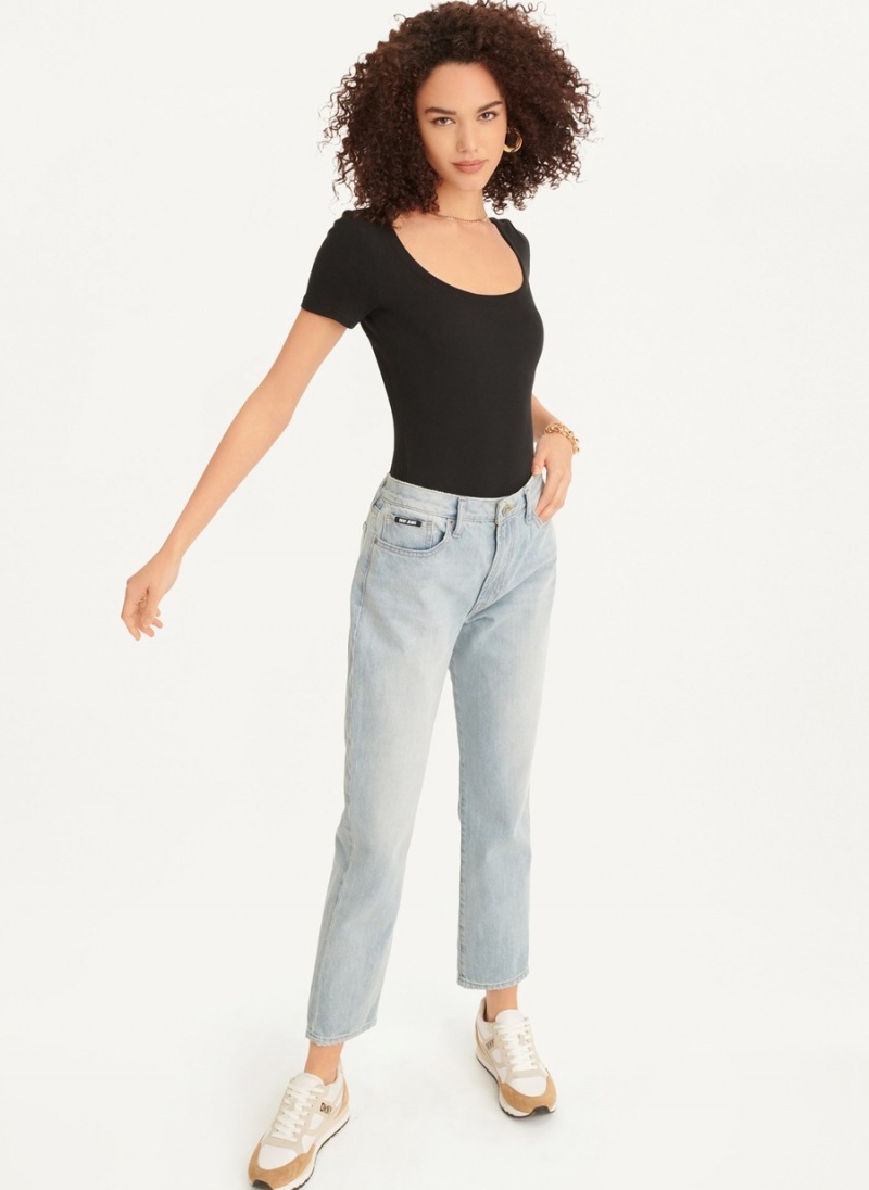 Women\'s Dkny Square Neck Bodysuit Black | I5343580