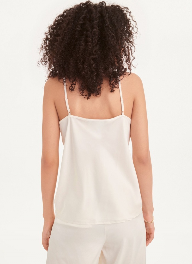 Women's Dkny Strappy Cami Tank Top White | K6650505