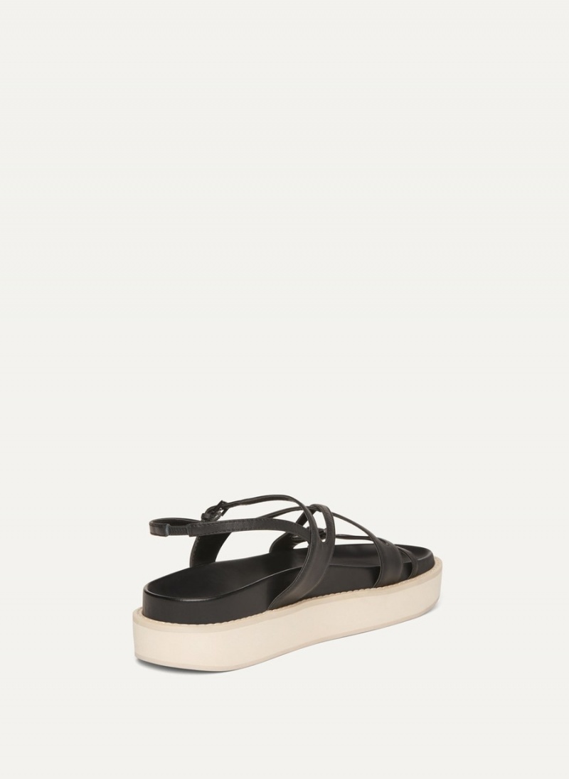 Women's Dkny Strappy Flat Form Sandals Black | P1351655