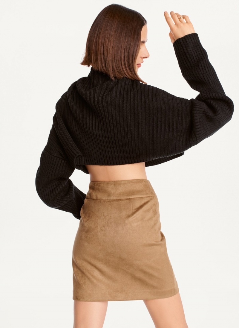 Women's Dkny Suede Mini Skirts Black | A3163982