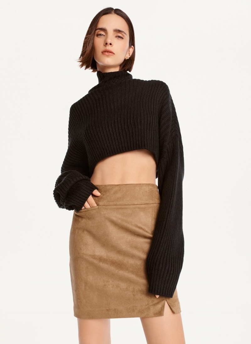 Women's Dkny Suede Mini Skirts Black | A3163982