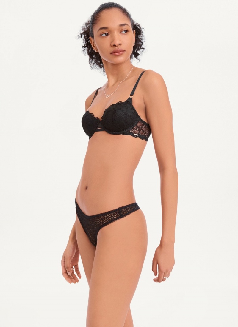 Women's Dkny Superior Lace Balconette Bras Black | G9354934