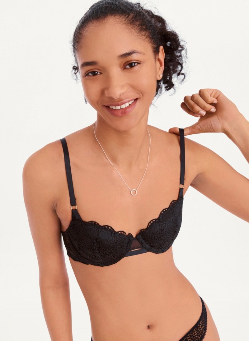Women's Dkny Superior Lace Balconette Bras Black | G9354934