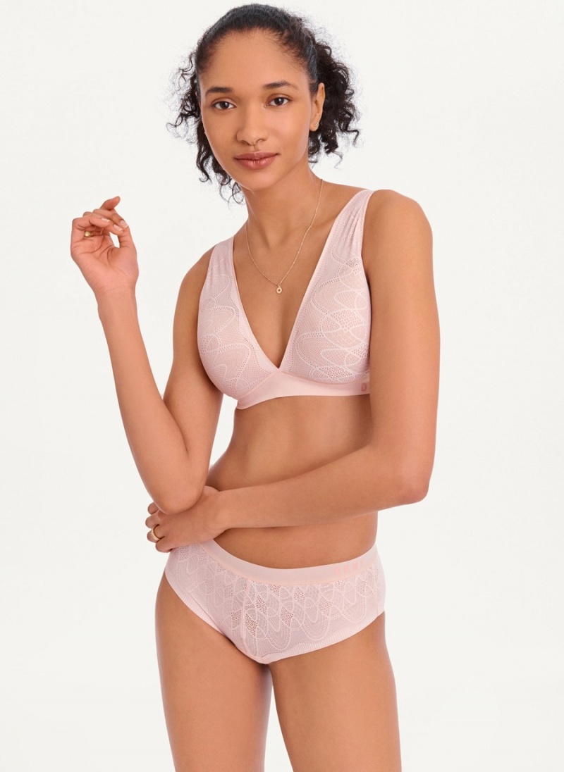 Women\'s Dkny Table Tops Lace Bras Pink | Z6543815