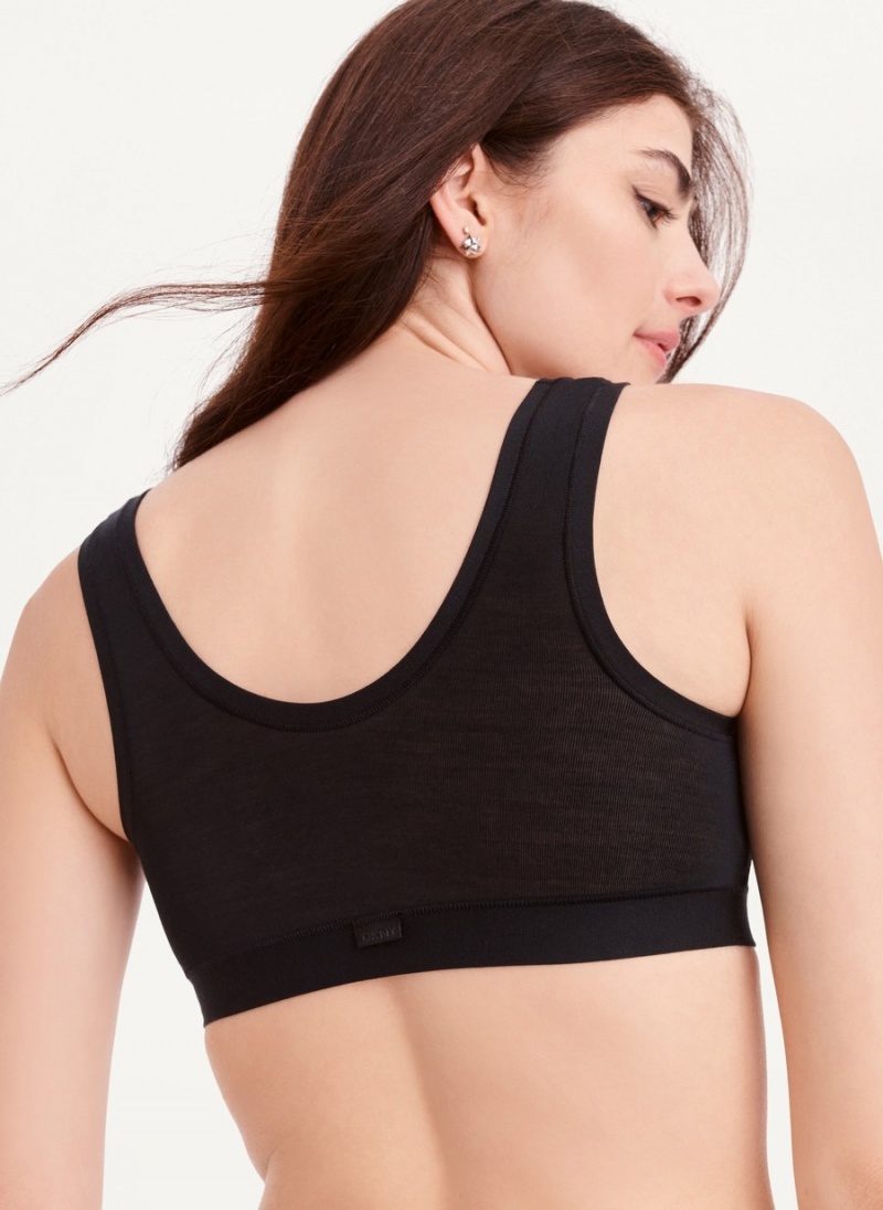 Women's Dkny Table Tops Modal Bras Black | D9256616