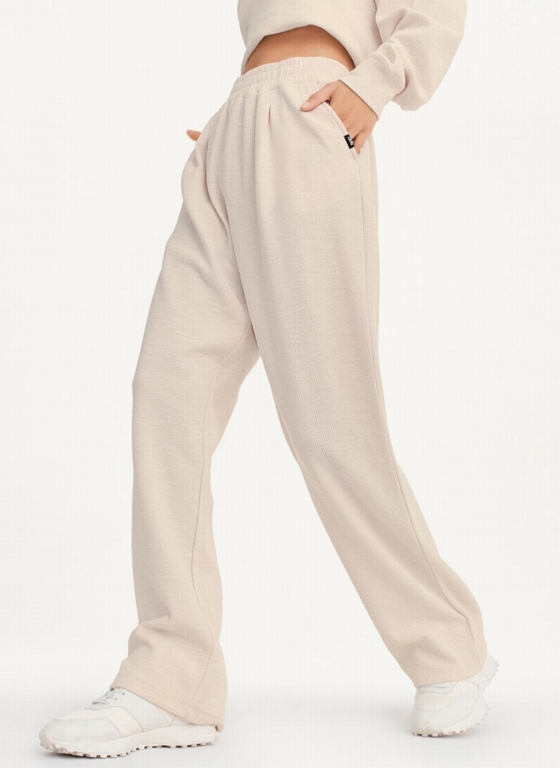 Women's Dkny Tech Slub Relaxed With Pockets Pants Beige | T2116750