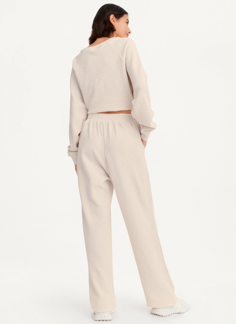 Women's Dkny Tech Slub Relaxed With Pockets Pants Beige | T2116750