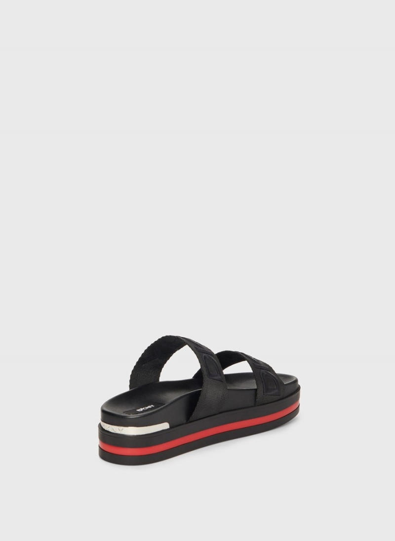 Women's Dkny Tee Double-Strap Sandals Black | D4571394