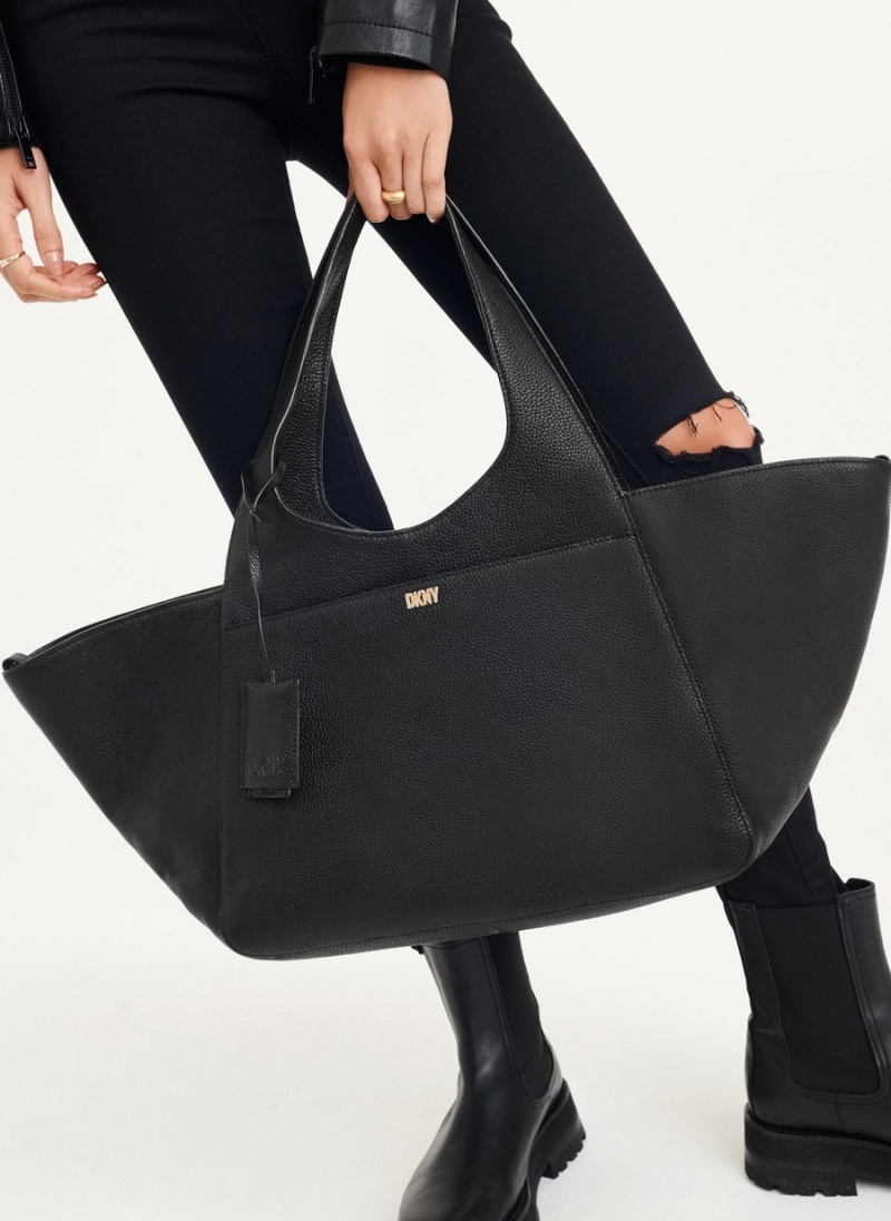 Women's Dkny The Large Effortless Satchel Bags Black | S8418396