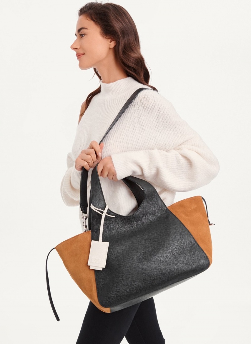 Women's Dkny The Medium Effortless Satchel Bags Black | Y5223480