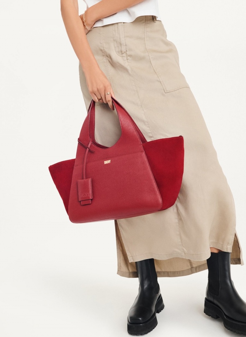Women's Dkny The Medium Effortless Tote Bags Red | N0309036