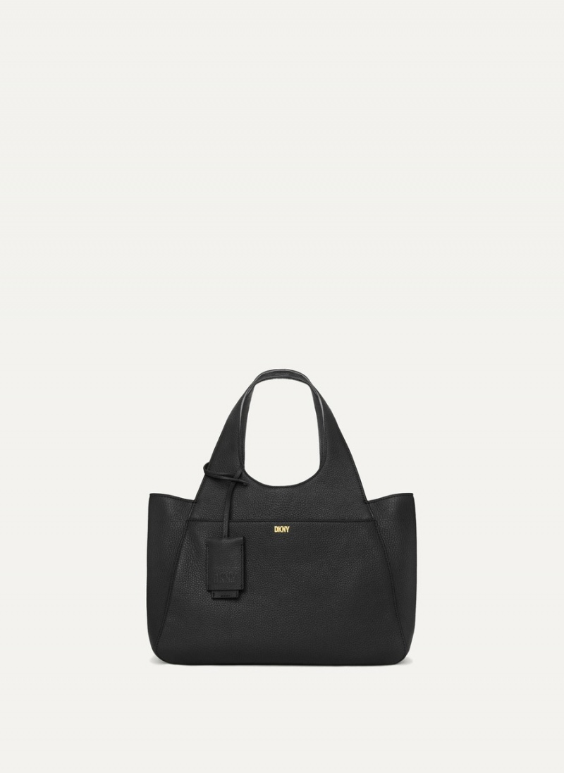 Women's Dkny The Medium Effortless Tote Bags Black | I0055995