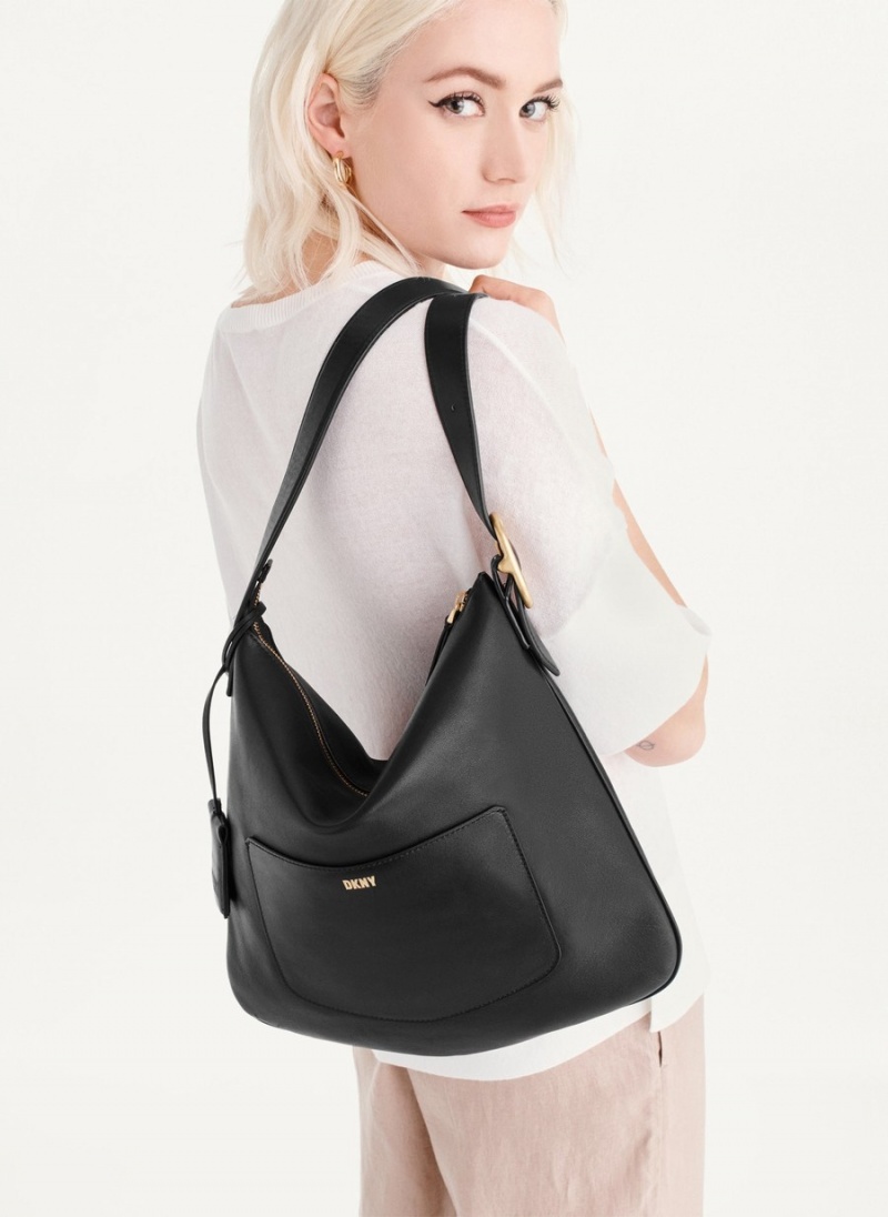 Women's Dkny The Medium Optimist Shoulder Bags Black | S2093793