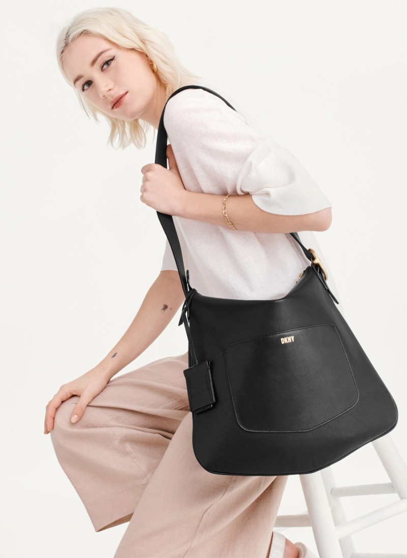 Women's Dkny The Medium Optimist Shoulder Bags Black | S2093793
