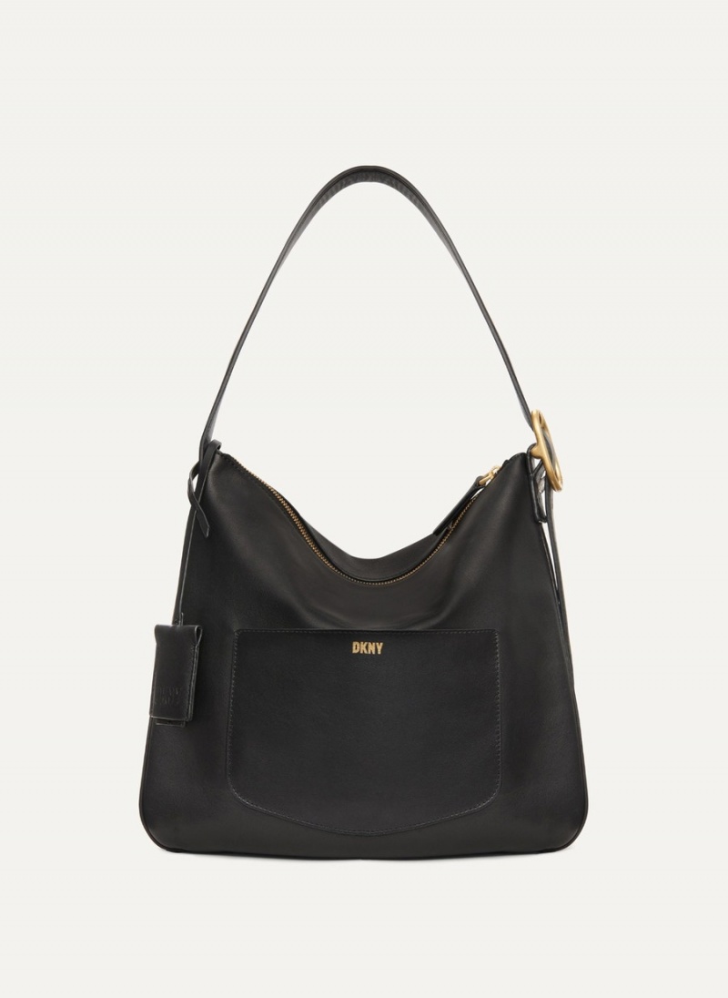 Women\'s Dkny The Medium Optimist Shoulder Bags Black | S2093793